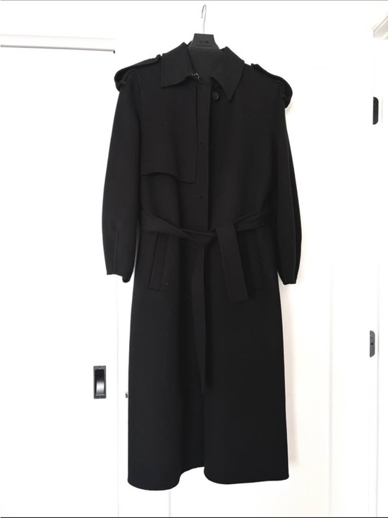 Mackage Black Wool Tie-Waist Long Coat - Picture 4 of 4